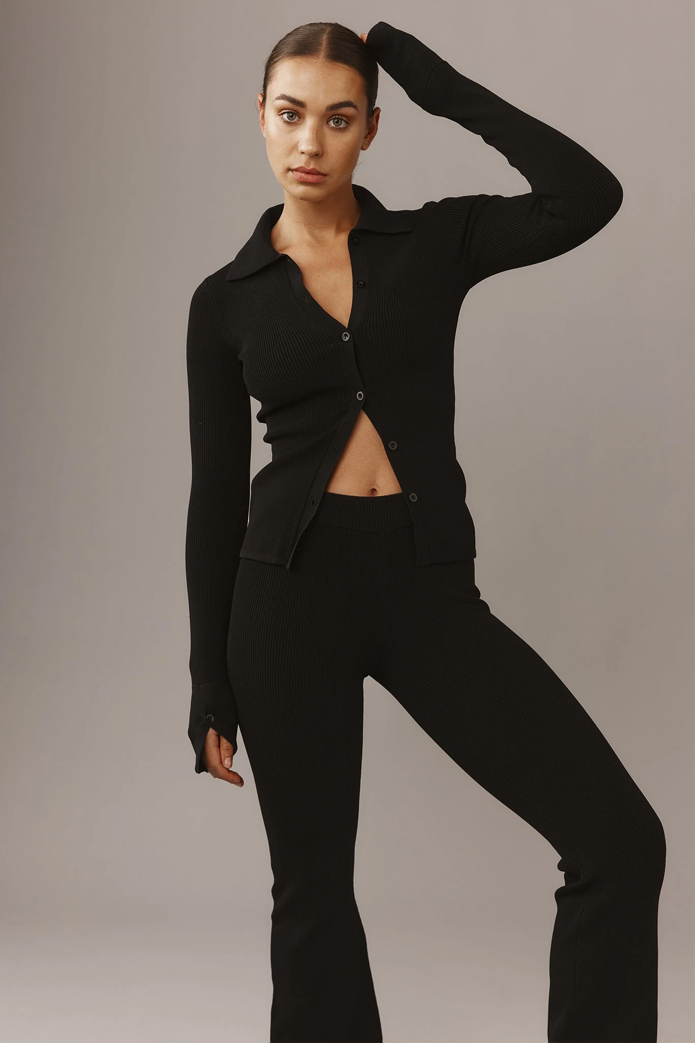 Istanbul Top - Black Thick Rib - Image 2