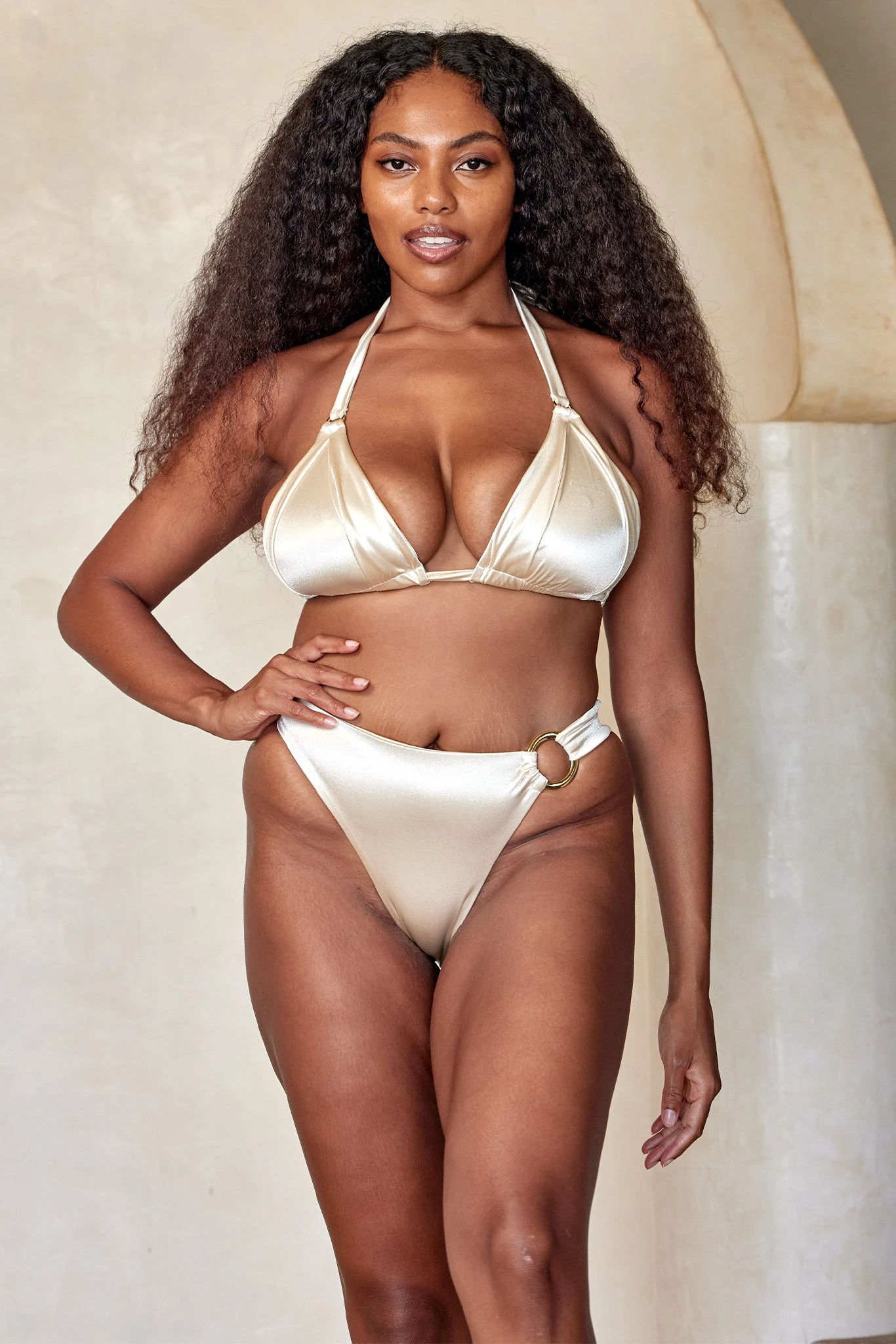 Morocco Top - Champagne Shiny Jersey - Image 3