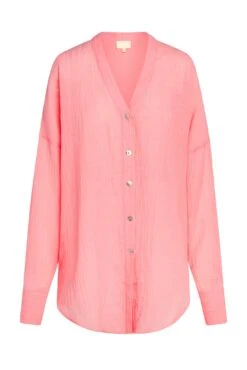 Barcelona Tunic - Guava Crinkle Linen