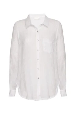Monaco Shirt - White Crinkle Linen