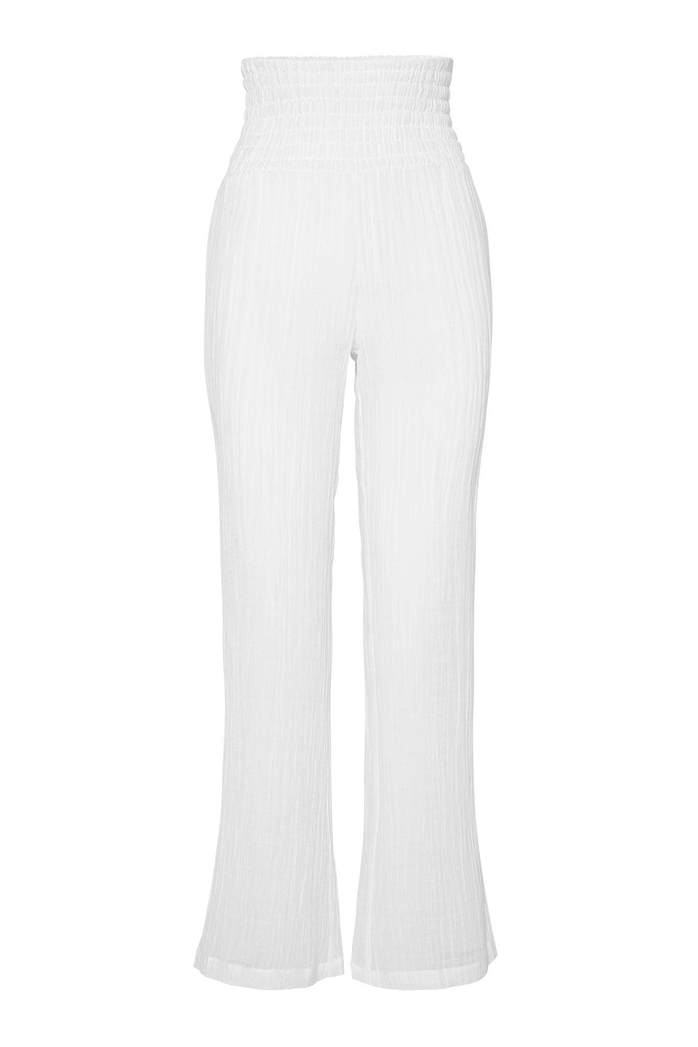 San Andres Pant - White Crinkle Linen