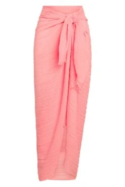 St. Tropez Sarong - Guava Crinkle Linen